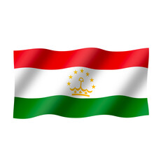 The national flag of tajikistan is flying beautifully