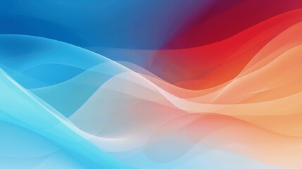 Obraz premium Abstract Waves of Blue and Red Colors