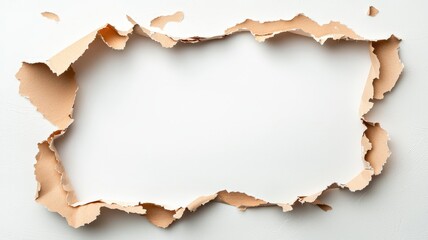 Fototapeta premium Torn paper edge with a blank white space for text or images, isolated on a white background.