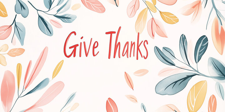 Thankful Vibes: Cozy “Give Thanks” lettering with soft, warm color palette.
