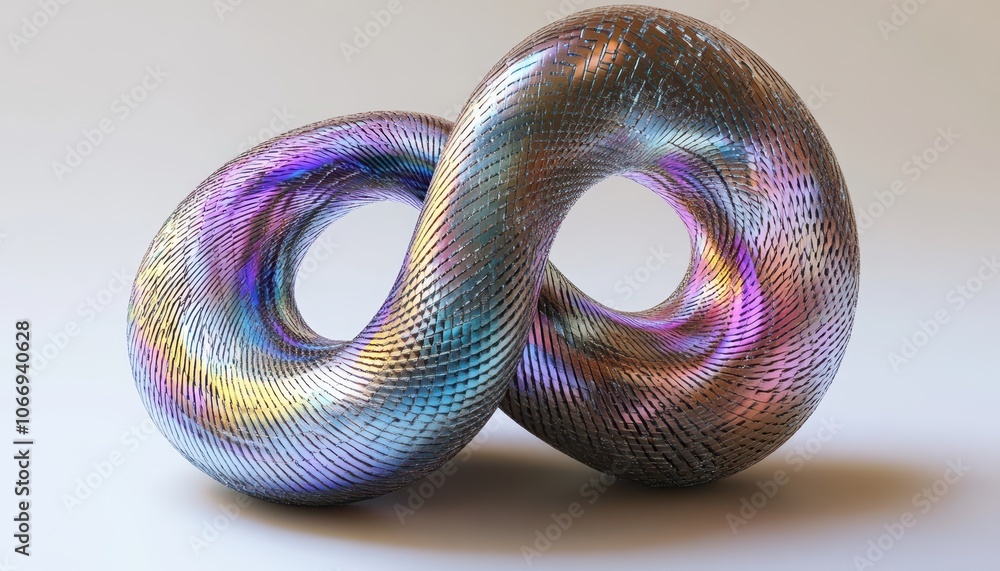 Poster intricate iridescent shape render showcasing dynamic form and vibrant colors