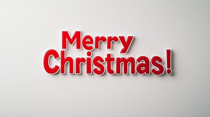 The inscription "Merry Christmas" is red on a plain white background.