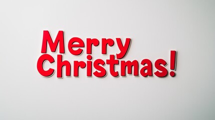 The inscription "Merry Christmas" is red on a plain white background.