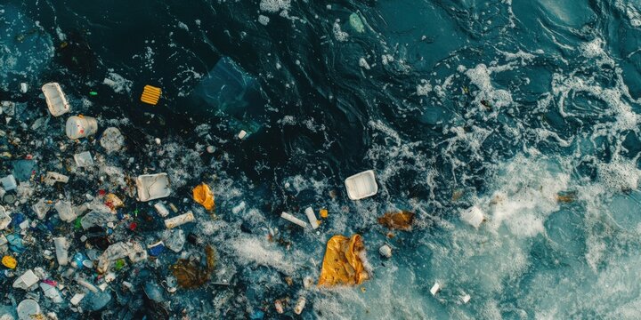 polution ocean. plastic. Ecological problem of garbage in the oceans.