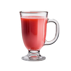 Beetroot juice served in a glass with handle, isolated on white background for a rustic and charming look. cutout png