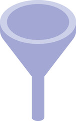 Isometric chemical laboratory filter funnel purifying liquids for scientific experiment