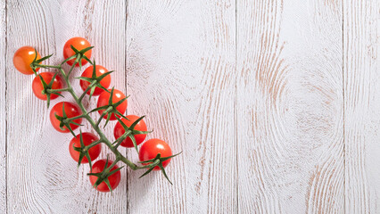 Cherry Tomatoes on White Wooden Surface