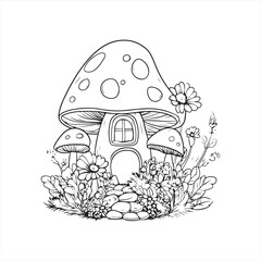 mushrooms in the grass