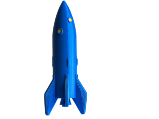 a blue rocket model