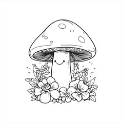 mushrooms in the grass