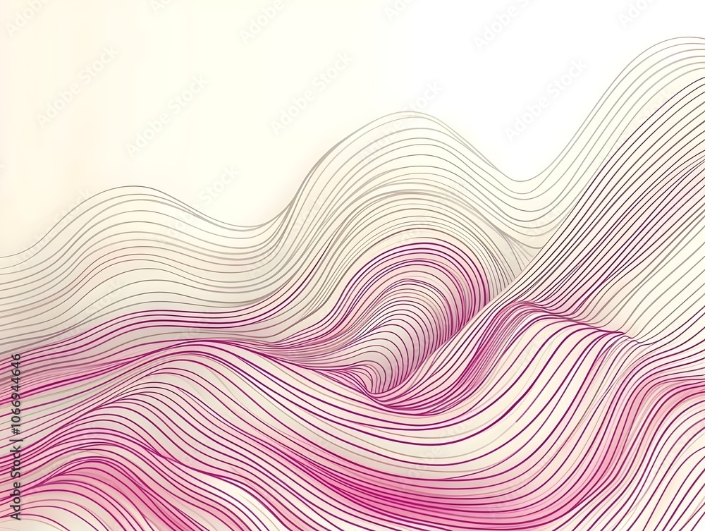 Aufkleber a vibrant abstract design featuring flowing pink and neutral lines that create a sense of movement a