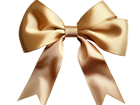 a gold bow with a pattern on it