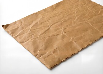 piece of brown paper on white background