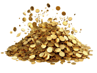 a pile of gold coins