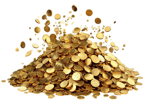 a pile of gold coins