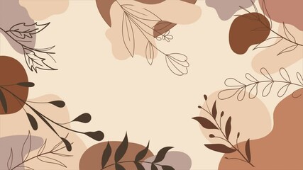 Cream Brown Leaf Fresh Aesthetic, Fresh Border Background, Watercolor - Powered by Adobe