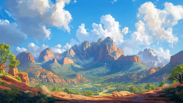 Scenic view of Sedona Arizona mountains revealing stunning colors and natural beauty