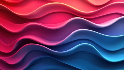 Obraz premium Wavy tricolor flag gradient in red, white, and blue colors with soft flowing lines