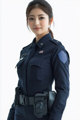 A dedicated officer poses confidently in a crisp uniform against a bright background