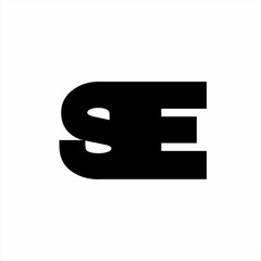 Logo design with initials letter SE or 8E.