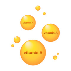 vitamin A. A shining golden droplet of essence. Vector illustration