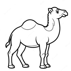 Fototapeta premium Camel coloring page on white background isolated