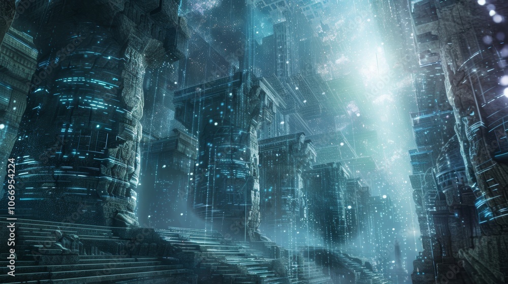 Poster roaming through ancient ruins of temples palaces and tombs in a virtual reality experience all made 