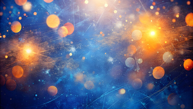 Cobalt Blue Background with Orange Light Leaks and Scratches. Perfect for: Exotic Themes, Travel Events