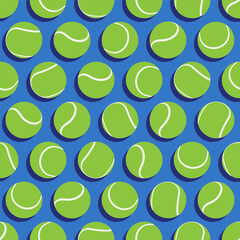 Seamless Pattern of Tennis Balls in Flat Style