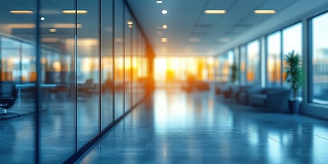 Fototapeta premium Blurred Business Meeting in Modern Office Space