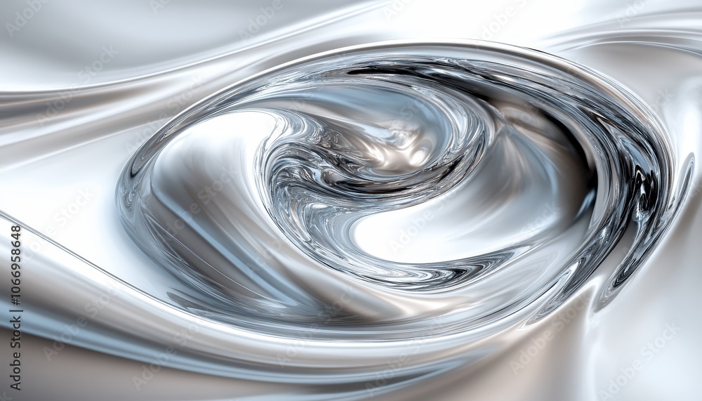 Poster intricate swirling patterns of silver fluid create a mesmerizing visual experience