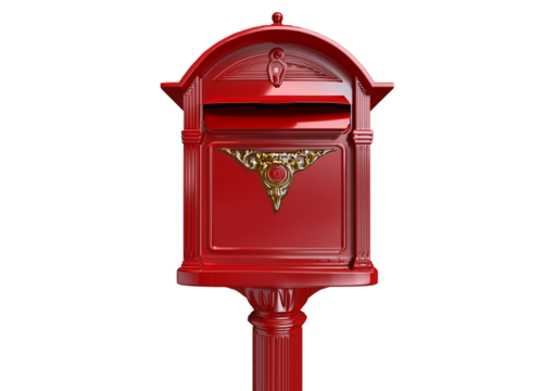 American style mail box isolated on a transparent or white background