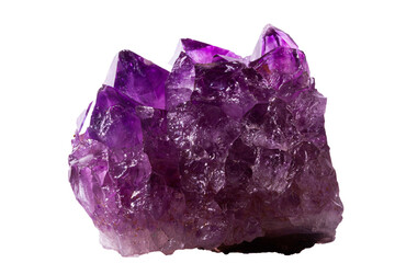 Mineral Rock Amethyst Purple Crystal Isolated on White Background