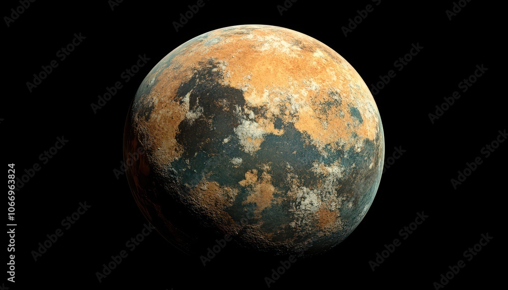 Aufkleber a chaotic view of a distant planet highlighting its textured surface and colors