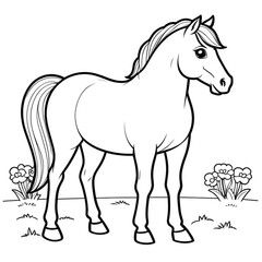 Obraz premium horse on white