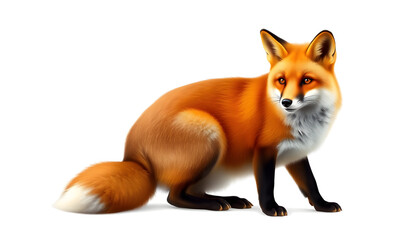 Obraz premium a fox sitting looking at the camera 
