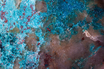 Mineral Rock Chrysocolla Blue Red Grey Texture