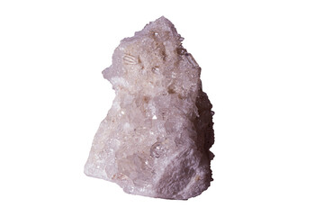 Mineral Rock Calcite White Translucent Macro Isolated