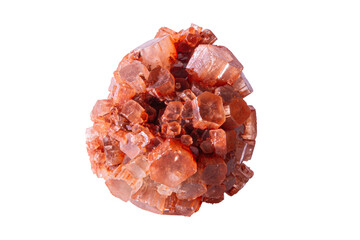 Mineral Rock Orange Aragonite Crystal Isolated