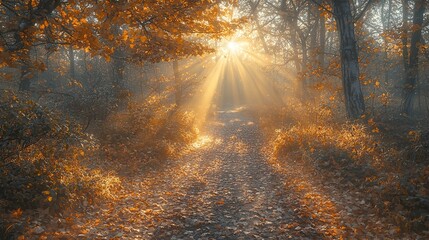 Obraz premium Discover the beauty of golden autumn forests