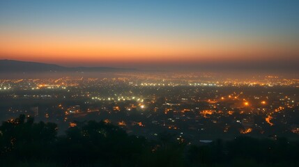 Obraz premium The slow dimming of city lights at dawn AI generated illustration