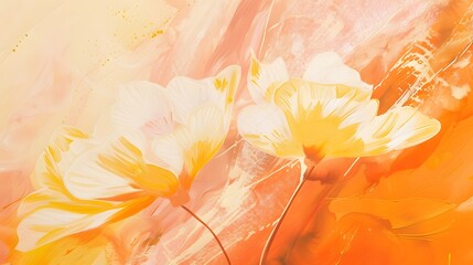 Use pastel orange and pale yellow to add warmth and vibrancy to the artwork AI generated illustration