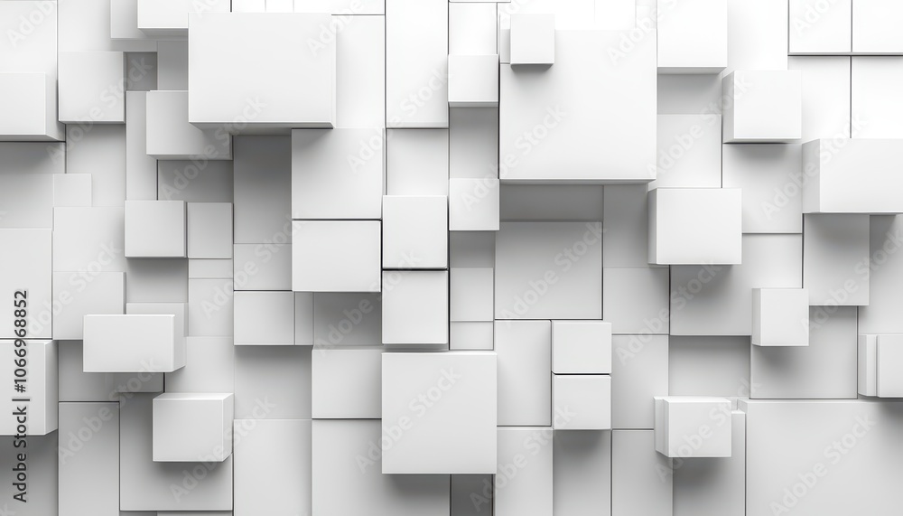 Poster abstract geometric cube arrangement in a modern minimalist style background