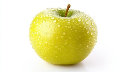 Juicy Green Apple with Water Drops Fresh Fruit Healthy Food