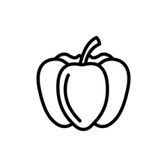 Bell pepper icon. Vector. Line style.