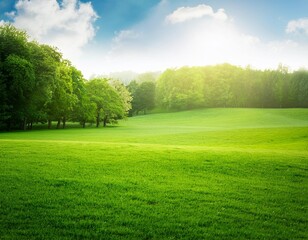 Landscape with green trees background