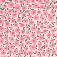 Abstract pink daisy flowers on light background , seamless pattern.Vector floral illustrationfor wallpaper, fabric, card, wrapping paper.	

