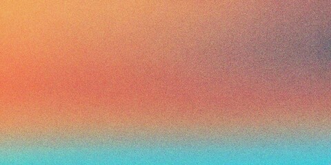 Abstract orange and blue texture gradient background, grainy noise gradient