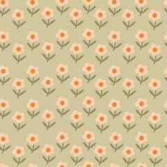 Cute  daisy pattern. Floral illustration for fabric, wrapping paper, wallpaper.