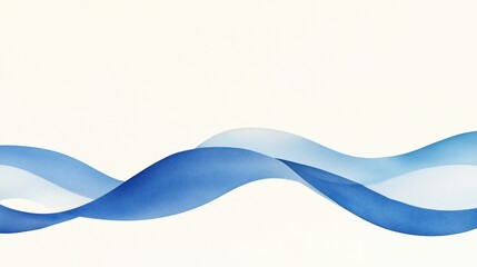Fototapeta premium A flowing wave pattern in shades of blue, creating a calming and serene visual effect against a light background.